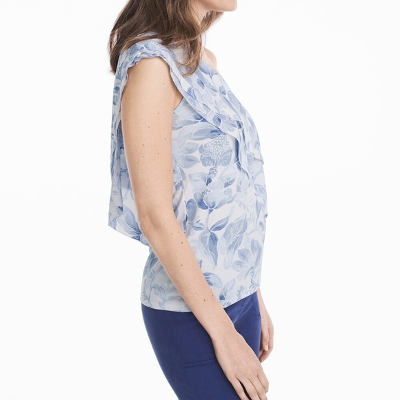EUC WHBM | Tiered One Shoulder Floral Top - Picture 2 of 3
